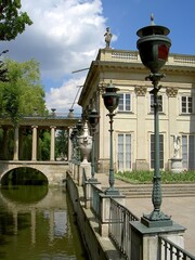 Fototapeta premium WARSAW, POLAND: The Palace on the Isle (Palace on the Water) in Royal Lazienki Park, a classicist residence of King Stanislaw August.