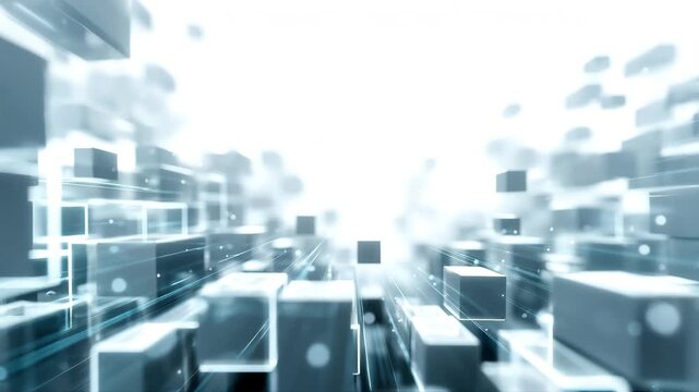 デジタルなネットワークイメージのたくさんの白いブロックの背景