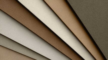 Obraz premium Textured fabric samples in various neutral colors arranged diagonally