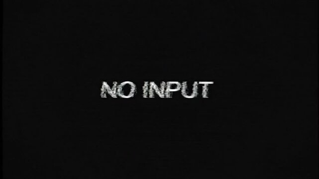 Abstract digital display with 'no input' text pattern emphasizing technology interface design