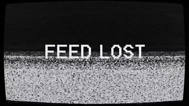 Distressed television screens displaying feed lost messages with glitch effects