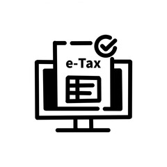Fototapeta premium Business Icons – Electronic Tax Laptop Interface Icon / 電子税務ノートパソコンインターフェースアイコン