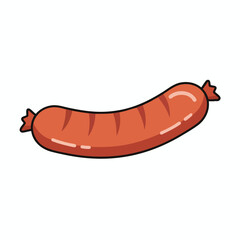 Illustration of a Sausage on White