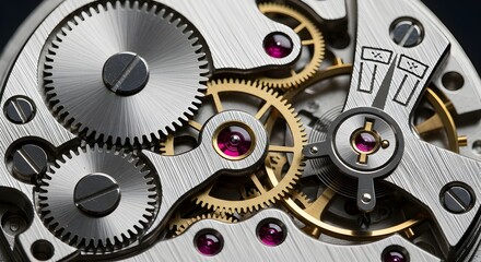 A close-up view of intricate watch gears and mechanical components
