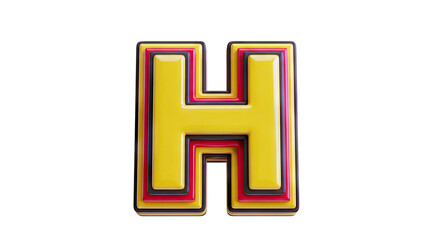 Fototapeta premium 3D Rendered Letter H with German Flag Colors