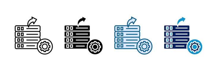 Obraz premium Backup Settings Icon Set Multiple Style Collection