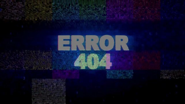 Warning Error Danger Digital Noise Glitch Effect Tv Screen Background. 404 not found background.