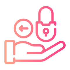 Obraz premium left arrow gradient icon