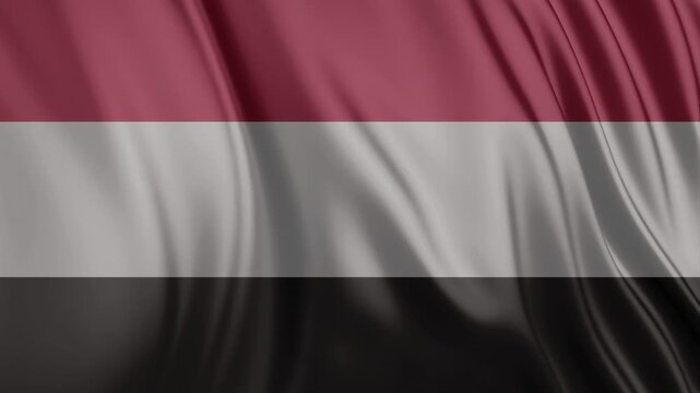 Waving flag of the Yemen. Yemen flag background footage