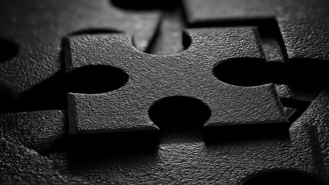Puzzle piece isolated on dark background symbolic of problem solving
