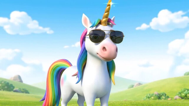 A cute cartoon illustration of a happy cow and a funny bull standing on a green meadow hill, featuring flat vector art style isolated on white for farm animal children's drawings