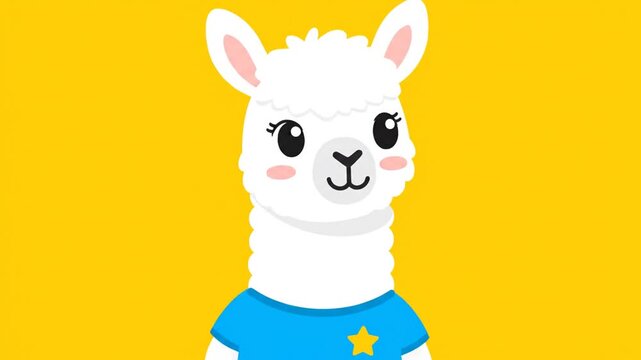 A cute cartoon baby bunny character with long ears and a happy smile holds a Easter egg in this funny vector illustration of a spring animal pet