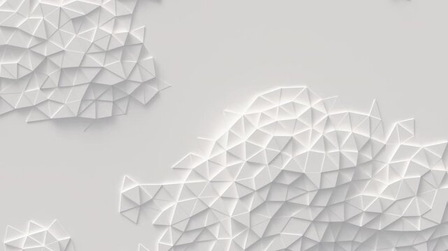 Abstract motion background from random moving triangles, seamless loop animation