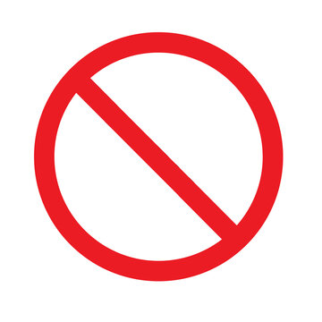no symbol prohibition sign red circle with slash icon