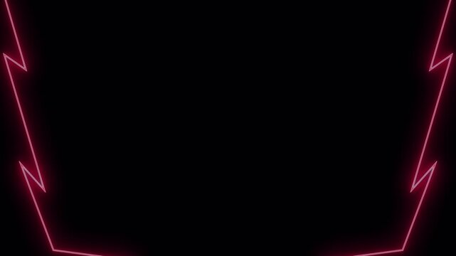 Red Neon Lightning Energy Side Frame Loop Animation Background