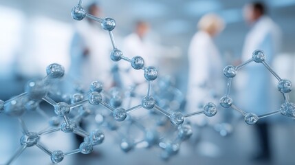 industry drug discovery researchers on blurred background