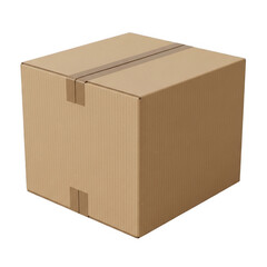 Cardboard box empty packaging container isolated on transparent background