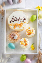 Fresh Easter cake as traditional Easter cake.