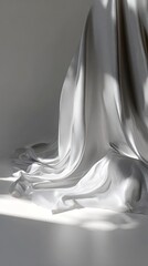Elegant White Fabric Drape Studio Shot
