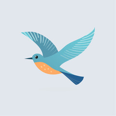 Obraz premium Beautiful blue bird in flight, symbolizing freedom and nature's grace