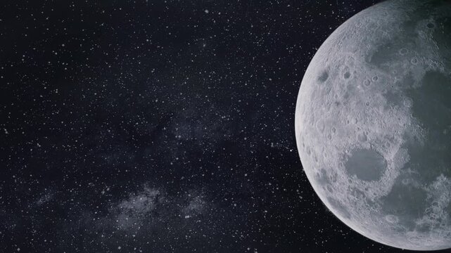 Galaxy space wallpaper, space background with the moon rotates.