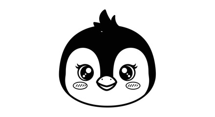 Obraz premium Adorable Cartoon Penguin Face Illustration 1.