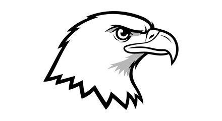 Fototapeta premium Bald Eagle Head Illustration Profile View.