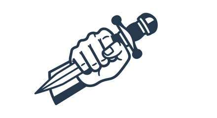 Fototapeta premium Hand Gripping a Dagger Illustration.