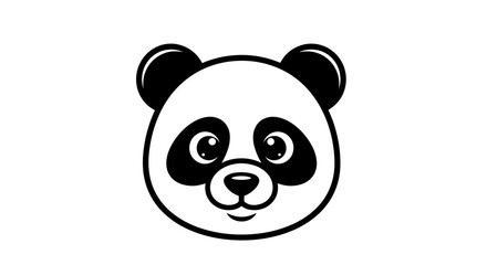 Fototapeta premium Simple Black and White Panda Face Illustration 3.