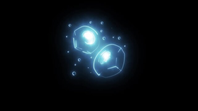 3D nut models. Isometric thin line style. Technology concept. Neon glowing icons.