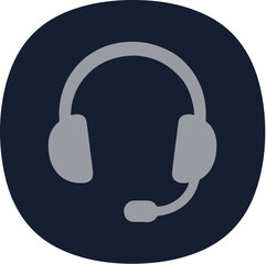 Simple Flat Isolated Headphone Microphone Customer Service Contact Support Icon