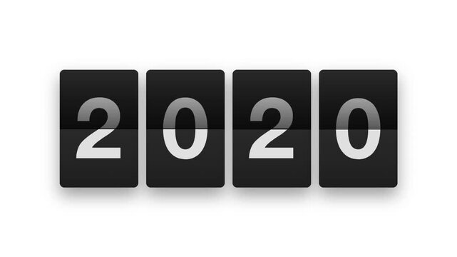 Modern Era Flip Clock Animation from 2000 to 2026 on White Background