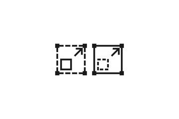 solid and outline icon of resize ui panel