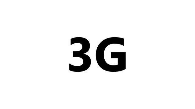 A stark white background features a bold black 3g symbol prominently displayed in a modern sans serif typeface high quality professional detailed modern