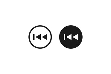 solid and outline icon of rewind