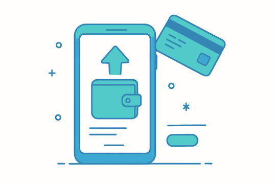 Mobile Payment and Wallet TopUp Concept with Credit Card.