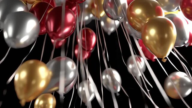 Colorful balloons floating in air.