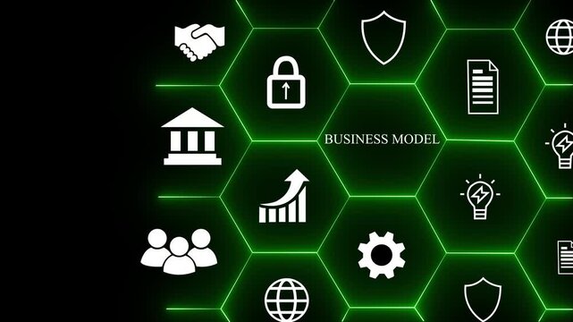 Business Model Canvas concept. Innovative tool that helps entrepreneurs and business owners to map out business model in a structured and concise way. Overview of the key elements of a business.4k