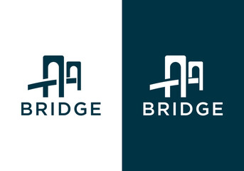 simple bridge symbol vector logo design, creative bridge vector logo design, simple bridge logo in vector design