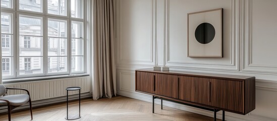 Modern Cabinet in Classic Room with Art