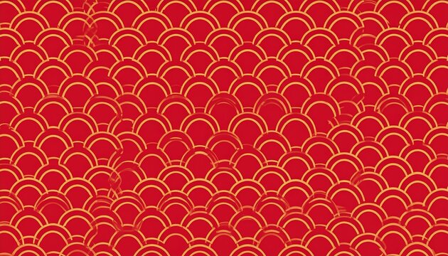 Red and gold fishscale pattern