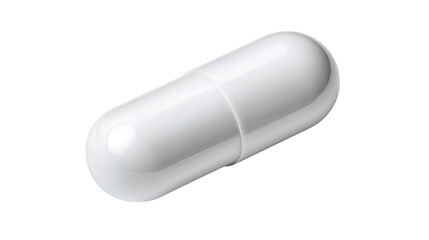 single white pill macro pharmaceutical concept background isolated on a Transparent background, PNG file.