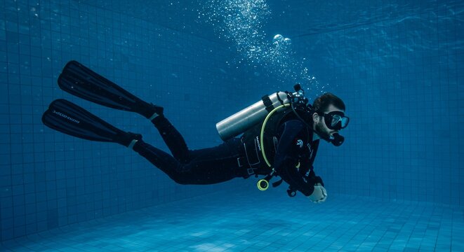 Scuba Diving Training Underwater in Pool &ndash; Learn Recreational Diver Skills & Certification