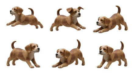 Fototapeta premium adorable puppy in various playful poses against a clean white background capturing movement for use in pet related designs