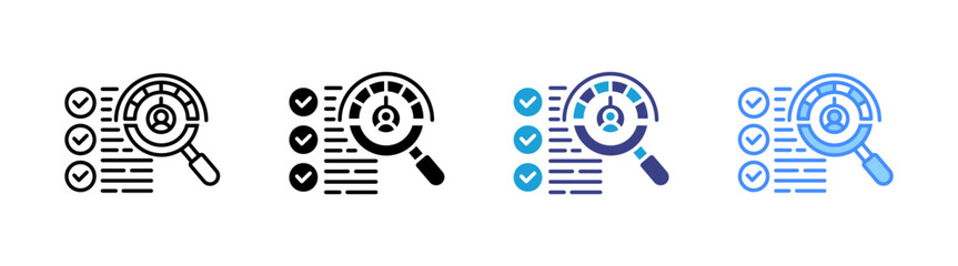 Performance Appraisal icon set multiple style collection