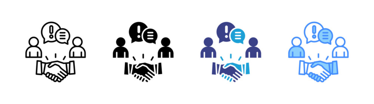 Conflict Resolution icon set multiple style collection