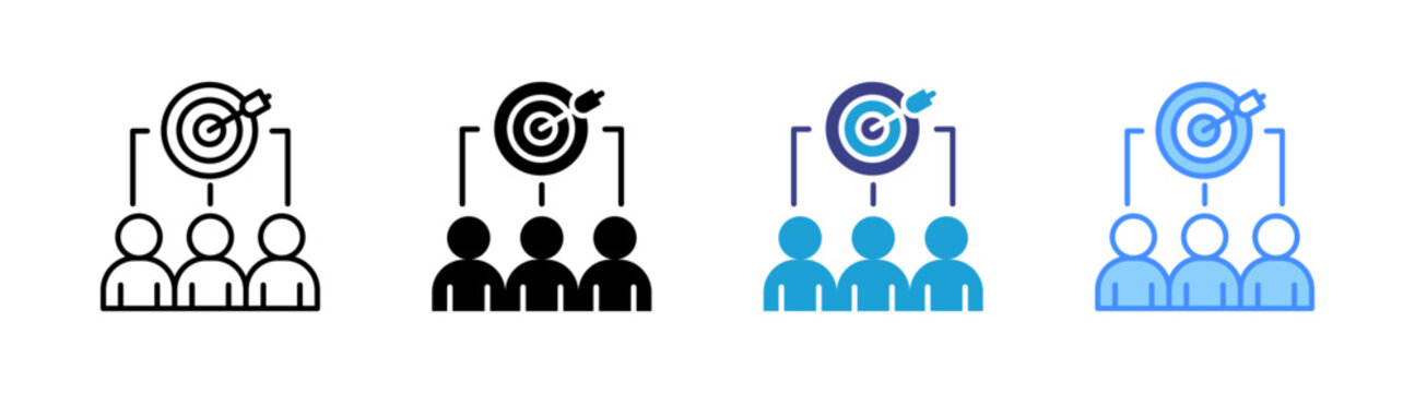Team Building icon set multiple style collection