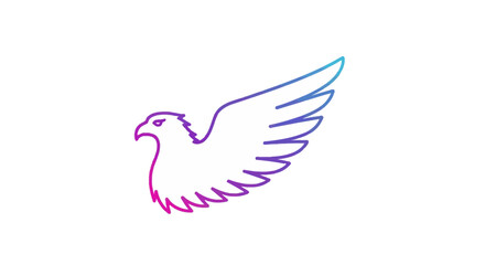 Fototapeta premium Abstract colorful flying bird logo design featuring an elegant outline of a hawk icon