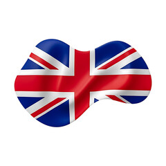 Obraz premium Waving United Kingdom Flag Union Jack 3D Illustration Transparent Background