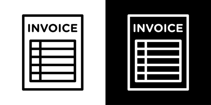 Invoice icon representing billing document, payment request, financial record, accounting form, and business finance interface.